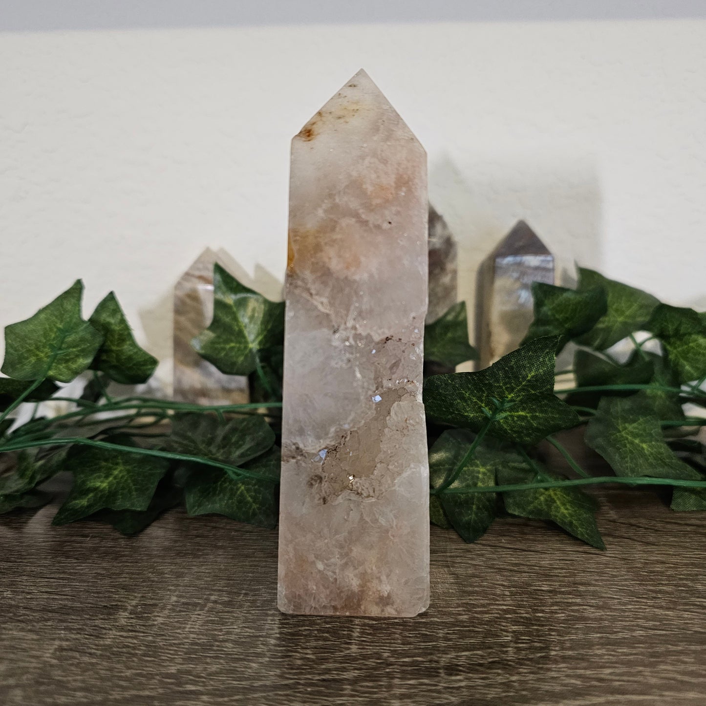FLOWER AGATE Obelisk - Druzy Tower - Stone of Manifestation, Courage, Peace, Harmony, Emotional Balance - Crystals & Gemstones