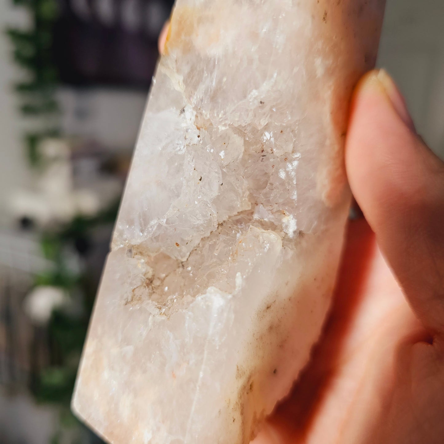 FLOWER AGATE Obelisk - Druzy Tower - Stone of Manifestation, Courage, Peace, Harmony, Emotional Balance - Crystals & Gemstones