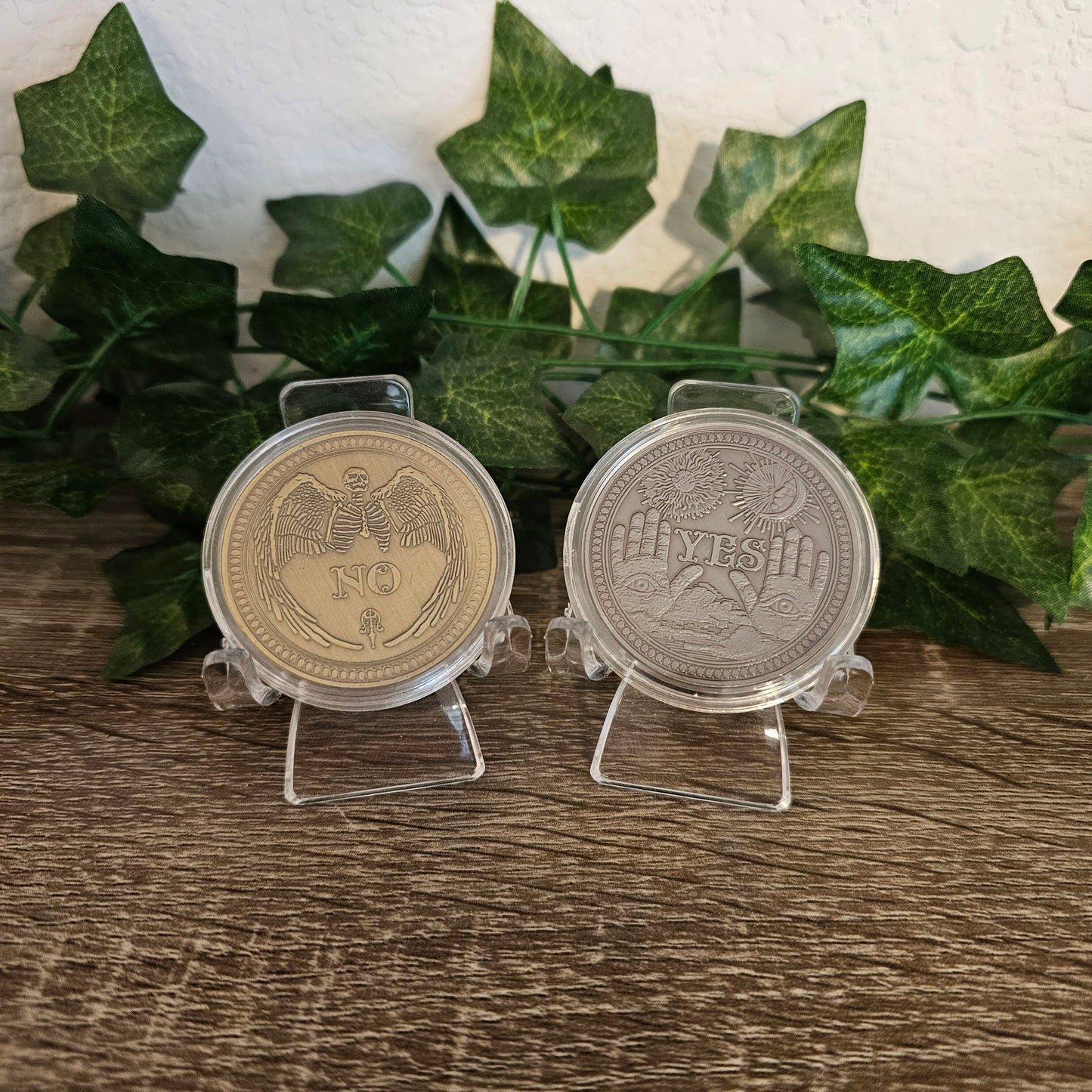 Yes or No Divination & Decision Coin - Gold or Silver - Decision making, flip coins, fate, destiny - Witchy Gifts - Divination Tools
