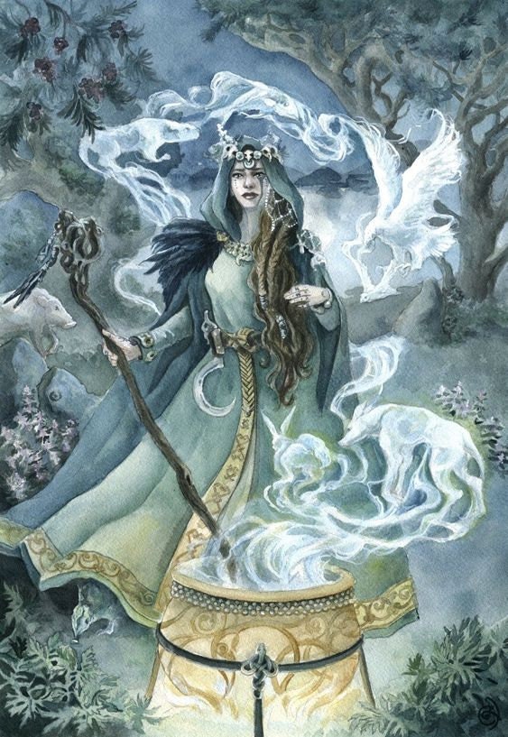 CERRIDWEN Goddess Oil - work and connect with Ceridwen - Rebirth, Transformation, Inspiration, Poetry, Magic - Celtic - Ritual & Altar Tools