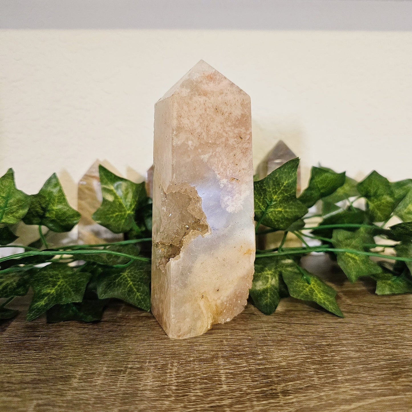 FLOWER AGATE Obelisk - Druzy Tower - Stone of Manifestation, Courage, Peace, Harmony, Emotional Balance - Crystals & Gemstones