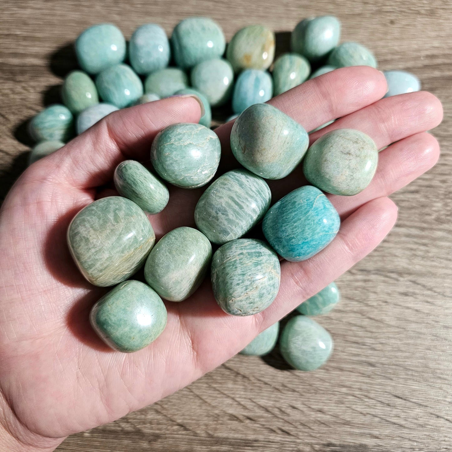 AMAZONITE Tumbled Stone - Gambler's Stone, Good Luck, Good Fortune, Calming, Courage, Truth, Balance - Crystals & Gemstones