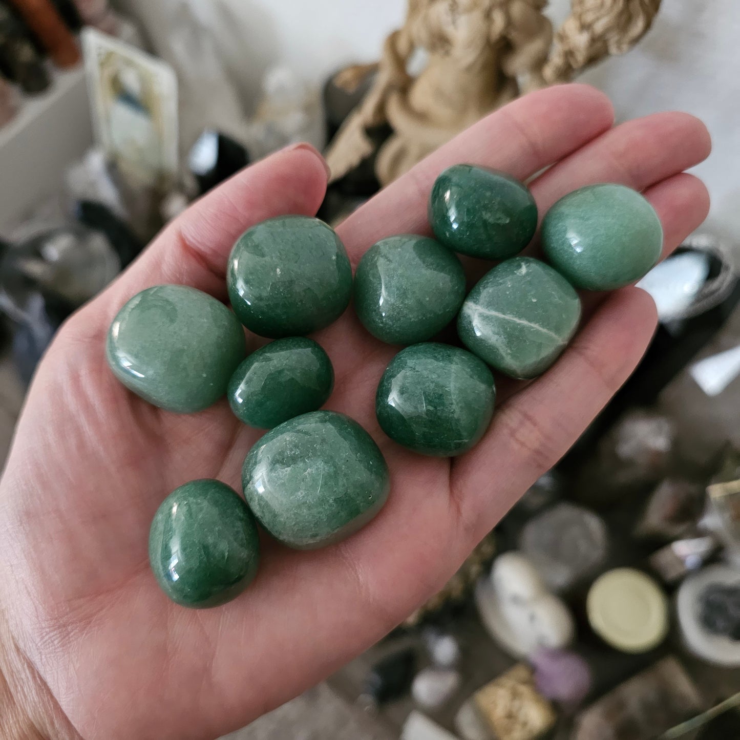 GREEN AVENTURINE Tumbled Stone - Prosperity, Abundance, Optimism, Confidence, Heart Chakra, Opportunity - Crystals & Gemstones