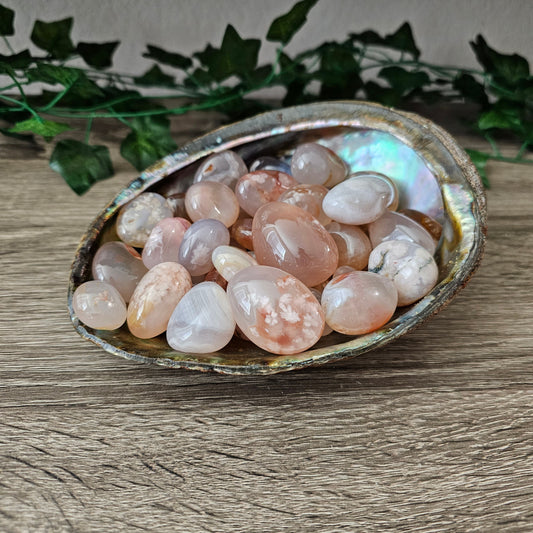 FLOWER AGATE Tumbled Stone - Divine Feminine, Manifestation, Joy, Self-Growth, Calm, Spontaneity, Comfort, Balance - Crystals & Gemstones