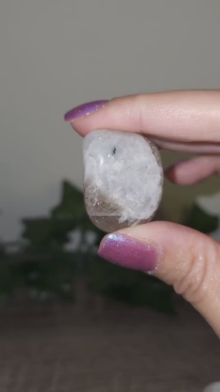 RAINBOW MOONSTONE Tumbled Stone - Transformation, Moon Magick, Divine Feminine, Psychic Protection, Intuition - Crystals & Gemstones