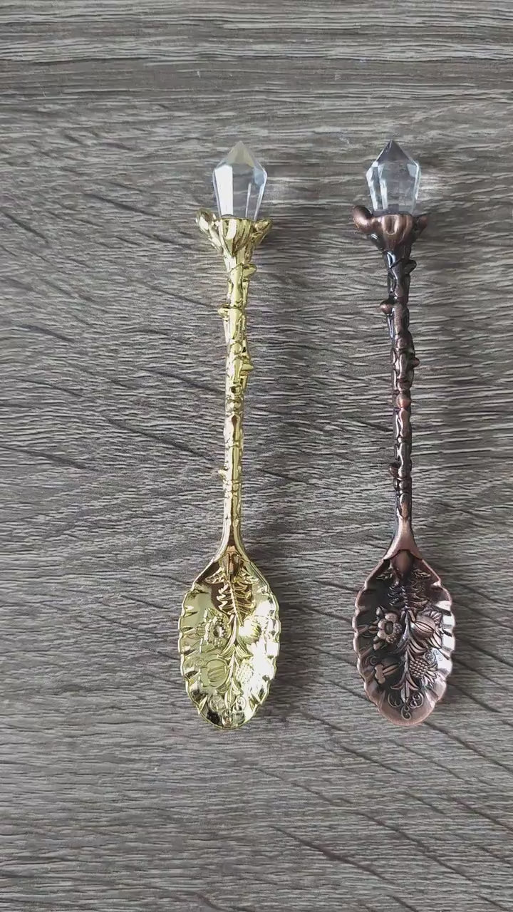 Antique Ritual Spoon - Stir tea and scoop incense, herbs, crystals - Food safe / Hand wash - Wiccan and Pagan Gifts - Ritual & Altar Tools