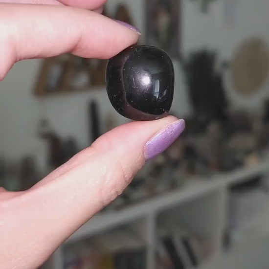 BLACK OBSIDIAN Tumbled Stone - Power, Protection, Grounding, Warding, Stabilizer, Courage - Crystals & Gemstones