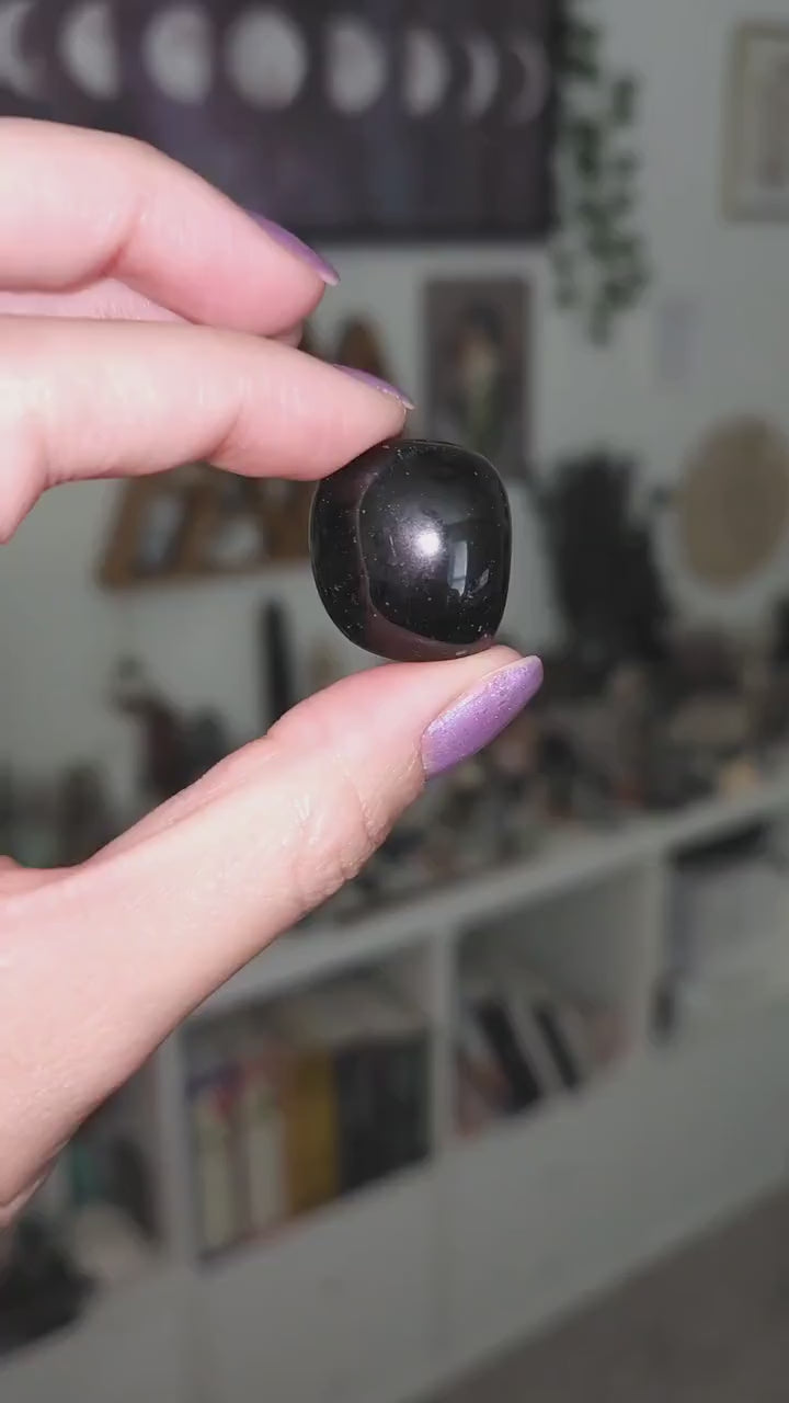 BLACK OBSIDIAN Tumbled Stone - Power, Protection, Grounding, Warding, Stabilizer, Courage - Crystals & Gemstones