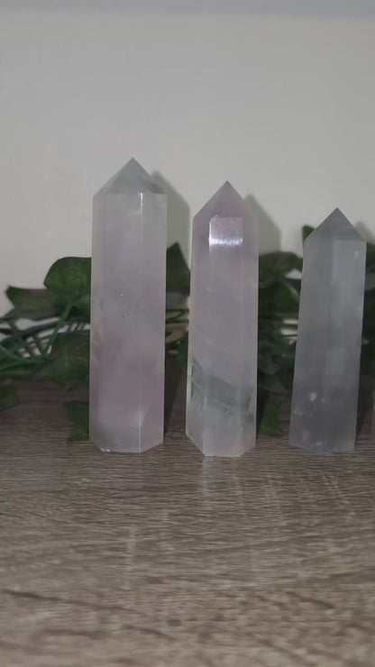 Yttrium Fluorite Towers - Lavender Fluorite - Enhance Psychic Abilities, High Vibration and Energy, Spiritual Growth - Ritual & Altar Tools