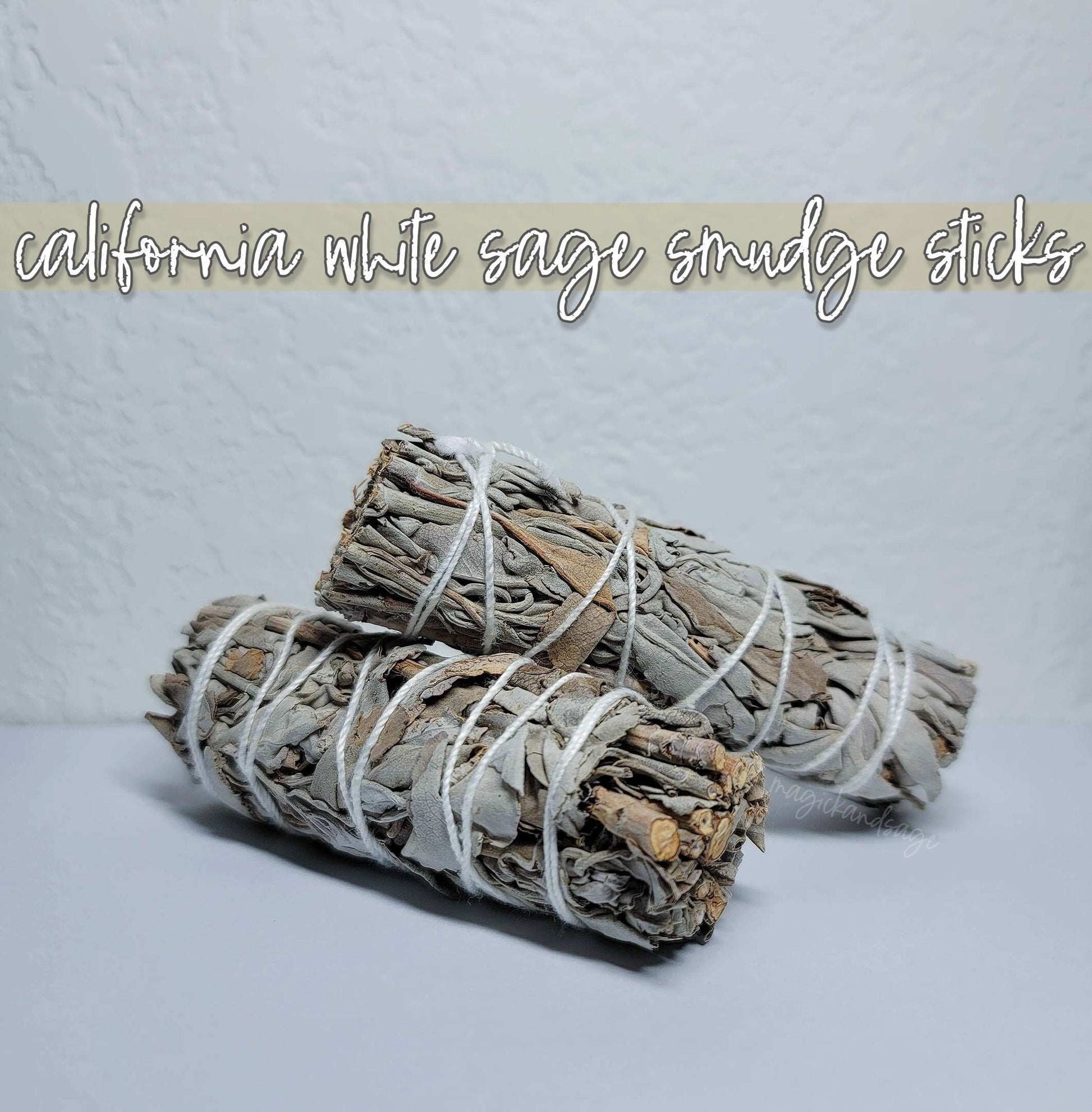 White Sage Sticks - cleanse negative energy, remove evil spirits and entities - Smudge Stick, Smudging Tools - Ritual & Altar Tools