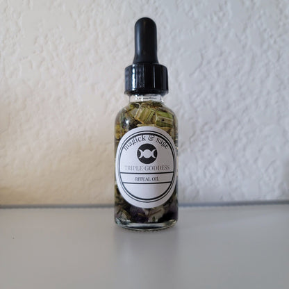 Triple Goddess Oil | Ritual & Spell Work, Altars, Invocation, Manifestation, and Intentions