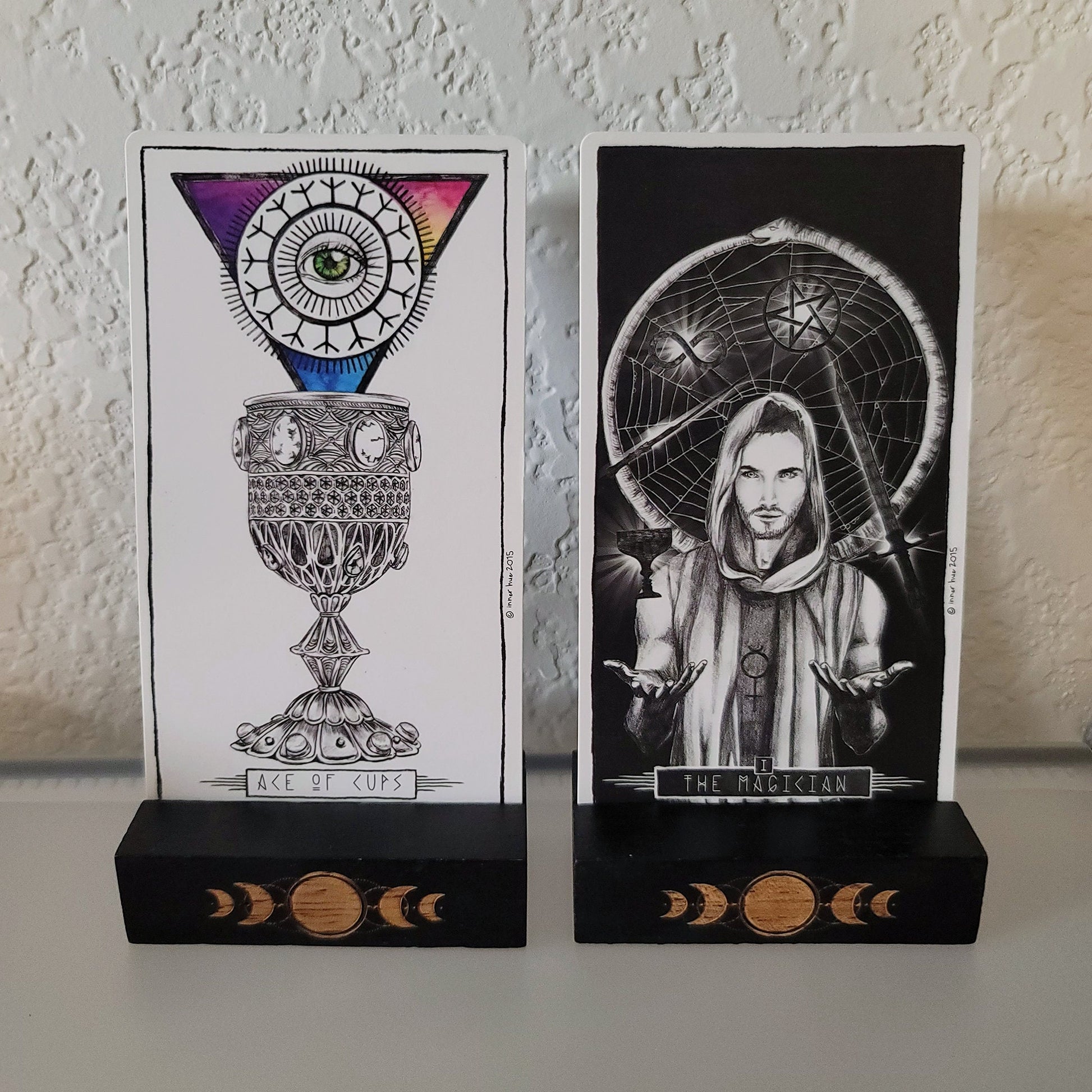 Wood Card Holder - tarot, oracle, affirmations - Tarot Display Gifts, Wiccan Decor, Pagan Decor, Tarot Decor - Shrine & Altar Tools