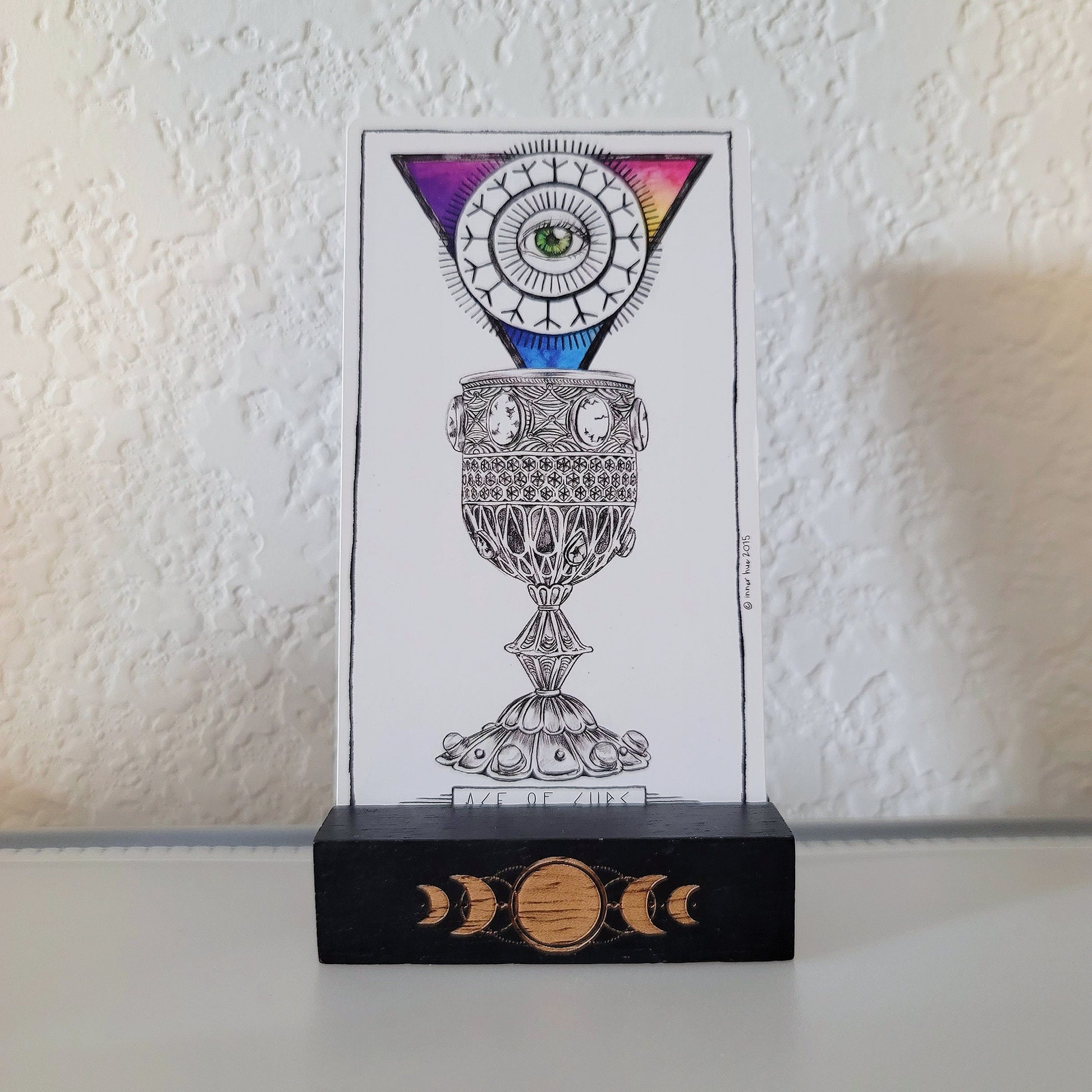 Wood Card Holder - tarot, oracle, affirmations - Tarot Display Gifts, Wiccan Decor, Pagan Decor, Tarot Decor - Shrine & Altar Tools
