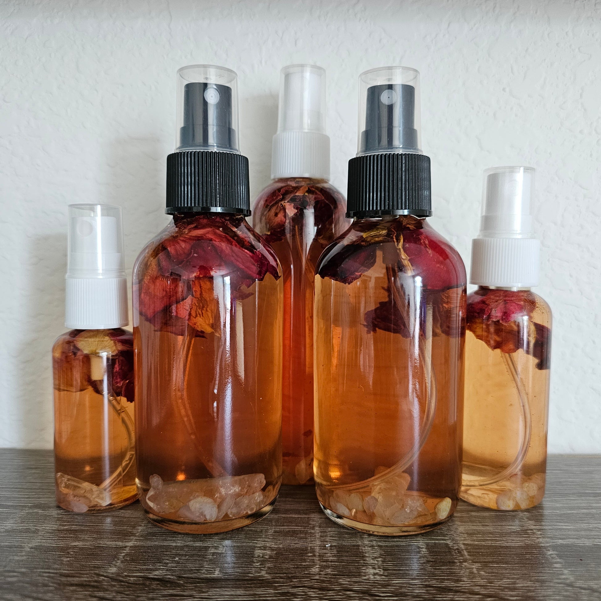 RED ROSE WATER Facial Mist - Red Rose and Crystal Infused - All Natural Rose Water Spray with Rose Absolute - Facial Toner & Spray