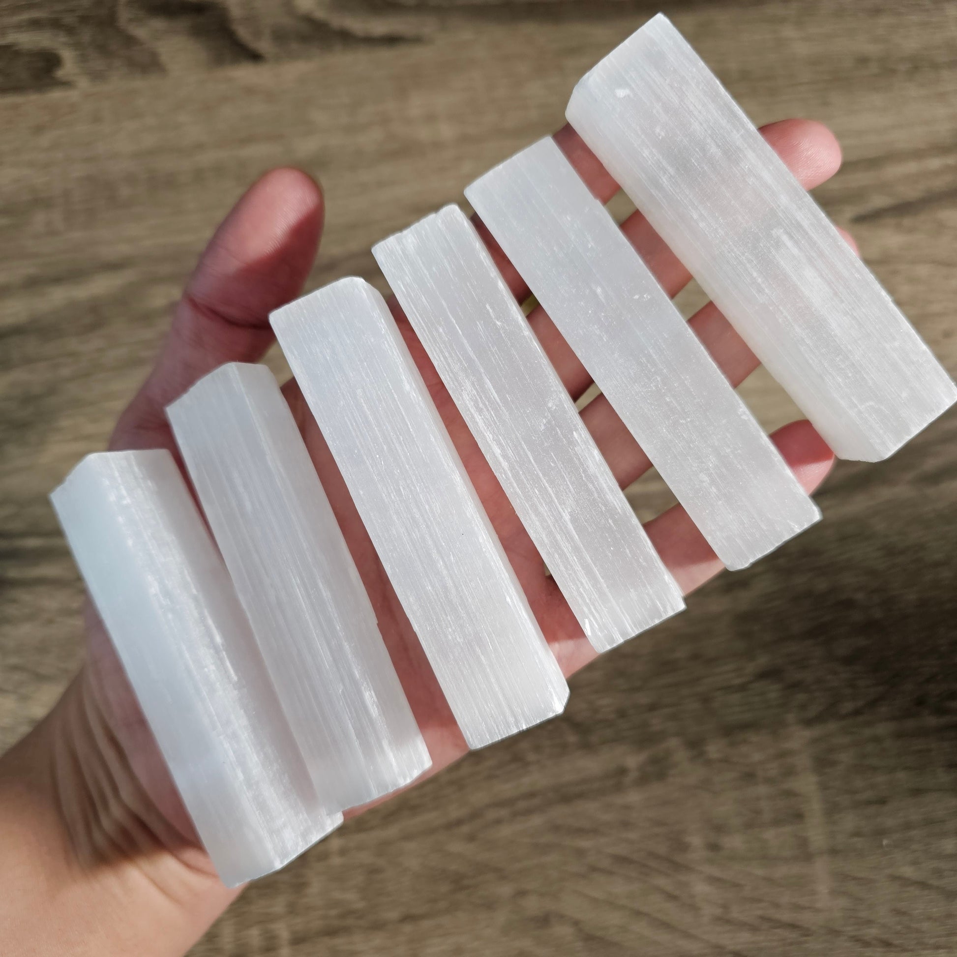 Natural Selenite Sticks - Protection, Cleansing, Good Luck - Crown Chakra - Choose your Size - Crystals and Gemstones - Ritual & Altar Tools