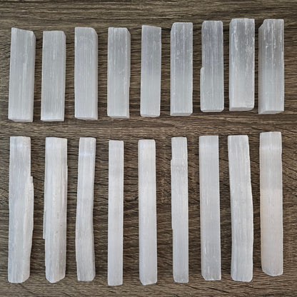 Natural Selenite Sticks - Protection, Cleansing, Good Luck - Crown Chakra - Choose your Size - Crystals and Gemstones - Ritual & Altar Tools