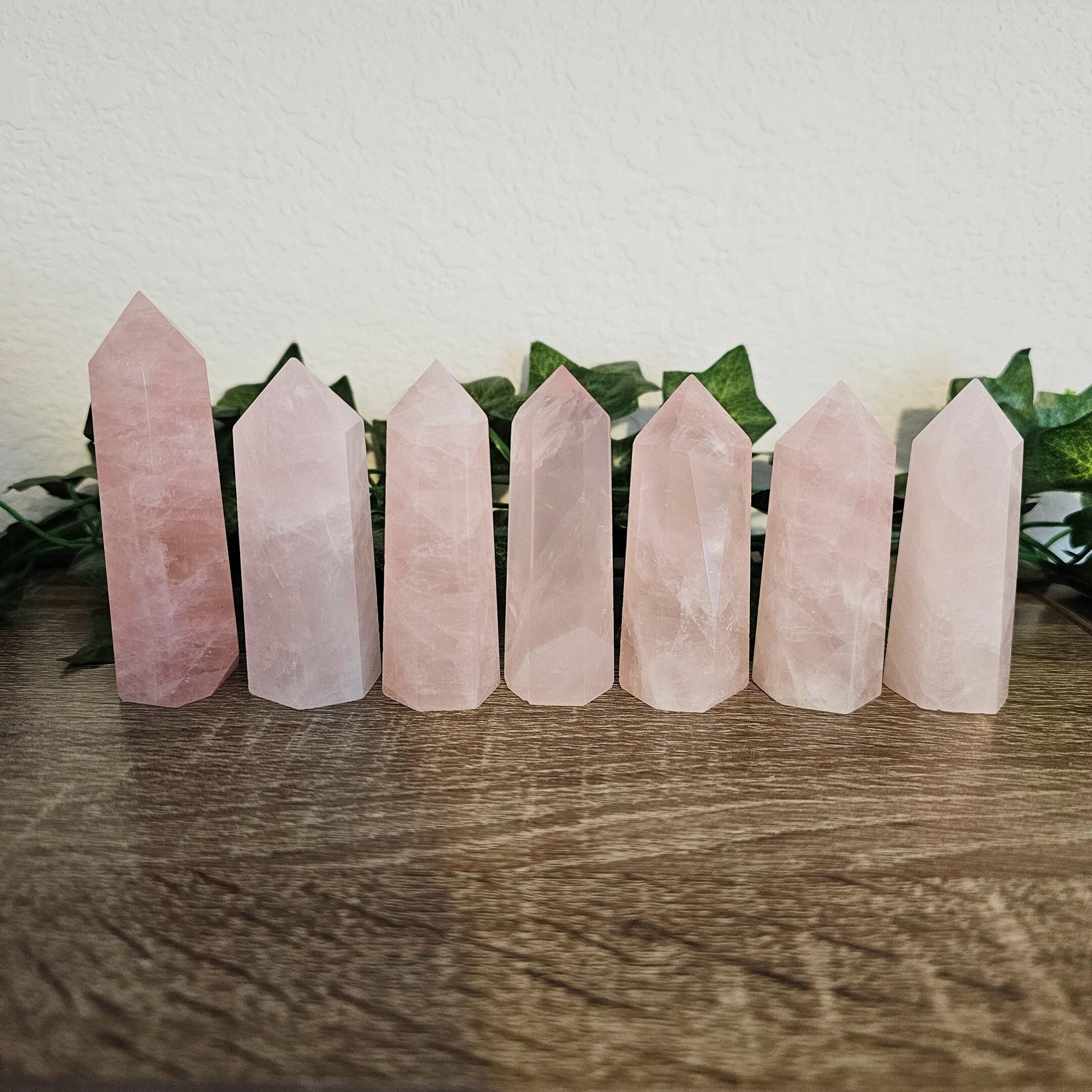 Rose Quartz Point Towers - Stone of Love, Friendship, Self-Love, Deep Inner and Emotional Healing, Peace, Romance - Ritual & Altar Tools