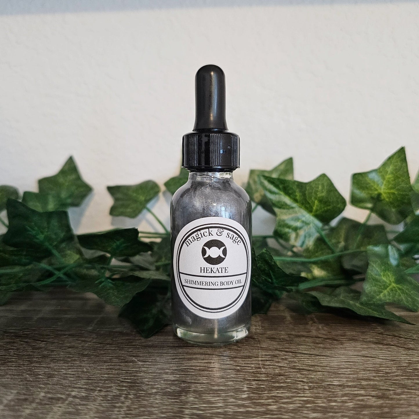 HEKATE's Shimmering Body Oil - hydrate, moisturize, and embody Hecate's energy - Customizable - Magickal Massage, Bath, & Body Oil