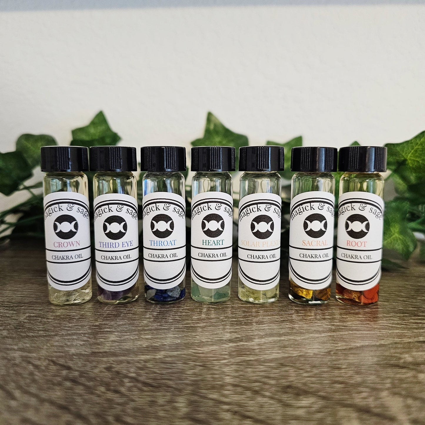 CHAKRA Oil SET - cleansing, aligning, and unblocking - Smudging, Meditation, Yoga, Clearing - Ritual & Altar Tools