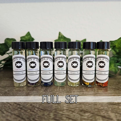 CHAKRA Oil SET - cleansing, aligning, and unblocking - Smudging, Meditation, Yoga, Clearing - Ritual & Altar Tools